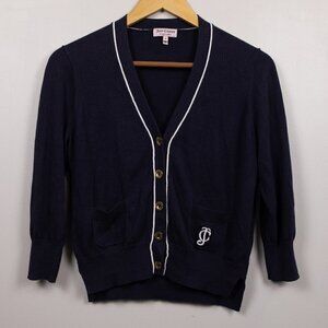 Juicy Couture navy monogram cardigan-M
